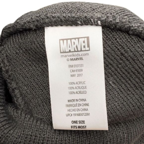 Marvel Men's Comics Skull Ball Cap Hat Beanie Black Fitted One Size - Picture 4 of 5
